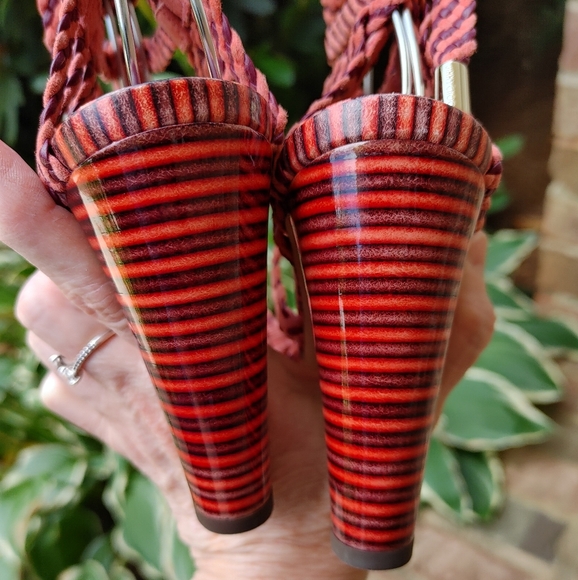 Jimmy Choo Trix 100mm Woven Multi-Wrap Sandal, Dark Shiraz/Coral 37 - Picture 9 of 16